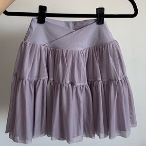 Ballerina Skort in Evening Haze | Vibrant Purple Tiered Mini Workout Skort